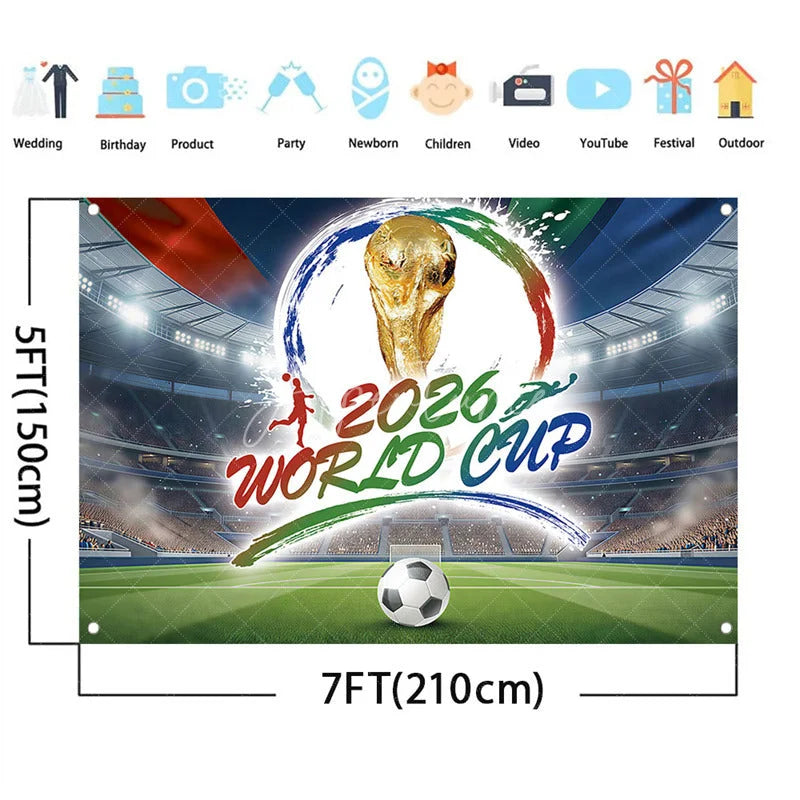 Aperturee - (7 Day Delivery)Aperturee Dynamic Soccer Stadium Football Holiday Backdrop Party Celebration