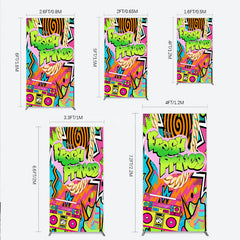 Aperturee - Aperturee 90s Hip Hop Themed Fresh Prince Rectangle Backdrop Retro Graffiti Art for Baby Shower Throwback Birthday Party Decor