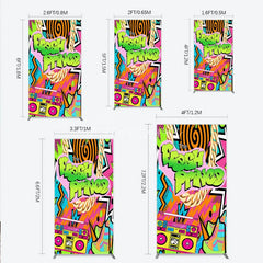 Aperturee - Aperturee 90s Hip Hop Themed Fresh Prince Rectangle Backdrop Retro Graffiti Art for Baby Shower Throwback Birthday Party Decor