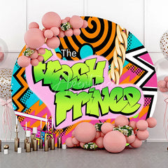 Aperturee - Aperturee 90s Hip Hop Themed Fresh Prince Round Backdrop Retro Graffiti Art for Baby Shower Throwback Birthday Party Decor