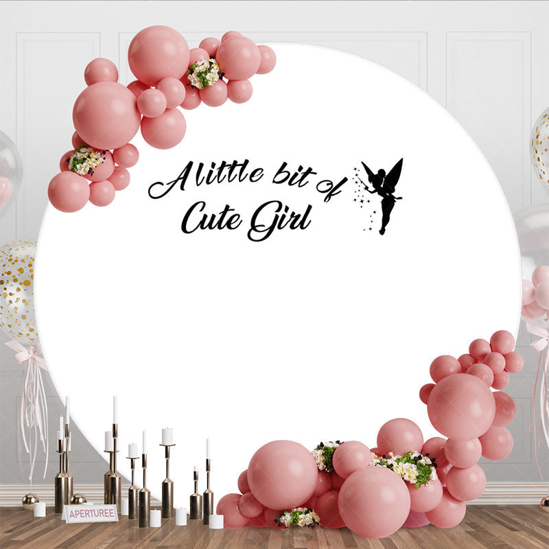 Aperturee - Aperturee A Little Bit Of Cute Girl Round Birthday Backdrop