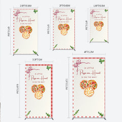 Aperturee - Aperturee A Little Pizza Our Heart is on the Way Rectangle Backdrop Italian Food Themed Red Gingham Baby Shower Decor