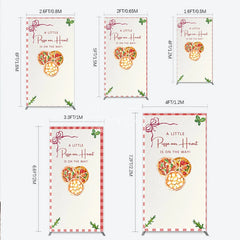 Aperturee - Aperturee A Little Pizza Our Heart is on the Way Rectangle Backdrop Italian Food Themed Red Gingham Baby Shower Decor