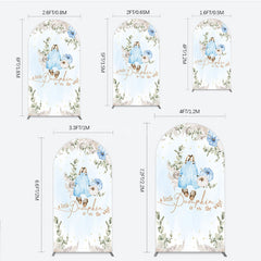 Aperturee - Aperturee A Little Pumpkin is on the Way Arch Backdrop Boho Baby Shower Decor with Pampas Grass Blue Overalls Theme for Boy