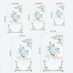 Aperturee - Aperturee A Little Pumpkin is on the Way Half Moon Arch Backdrop Boho Baby Shower Decor with Pampas Grass Blue Overalls Theme