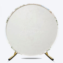 Aperturee Aperturee A Little Pumpkin is on the Way Round Backdrop Blue and White Pumpkin Decor Boho Boy Baby Shower Photo Prop