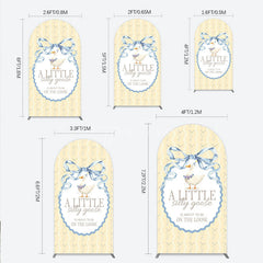 Aperturee - Aperturee A Little Silly Goose is on the Loose Arch Backdrop Watercolor Animal Theme Gender Neutral Baby Shower Decor