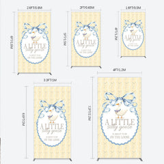 Aperturee - Aperturee A Little Silly Goose is on the Loose Rectangle Backdrop Watercolor Animal Theme Gender Neutral Baby Shower Decor