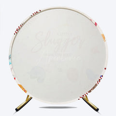 Aperturee Aperturee A Little Slugger is on the Way Round Backdrop Baseball Themed Baby Shower Rookie of The Year Party Photo Prop