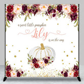 Aperturee Aperturee A Sweet Little Pumpkin Is On The Way Backdrop Custom Fall Themed Baby Shower Burgundy Floral Welcome Sign