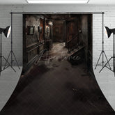 Aperturee - Aperturee Abandoned Haunted Mansion Sweep Backdrop Derelict Hallway for Horror Photos Spooky House Interior Studio