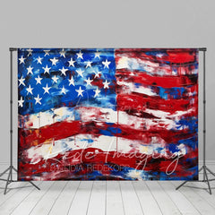 Aperturee - Aperturee Abstract American Flag Independence Day Photo Backdrop