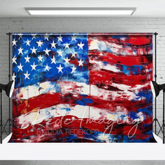 Aperturee - Aperturee Abstract American Flag Independence Day Photo Backdrop