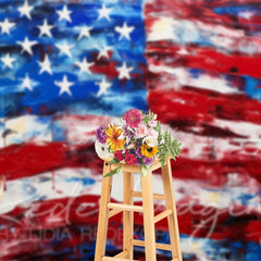 Aperturee - Aperturee Abstract American Flag Independence Day Photo Backdrop