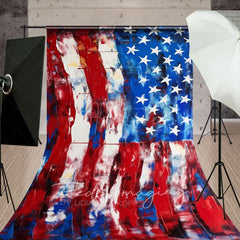 Aperturee - Aperturee Abstract American Flag Independence Day Sweep Backdrop