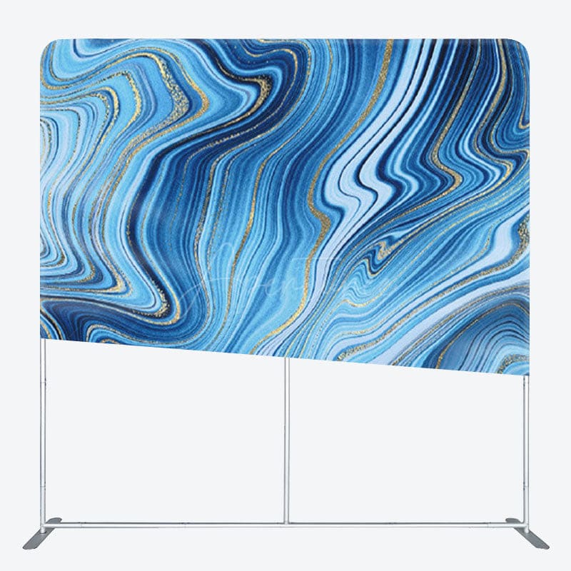 Aperturee - Aperturee Abstract Artistic Blue Gold Texture Party Backdrop