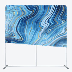 Aperturee - Aperturee Abstract Artistic Blue Gold Texture Party Backdrop