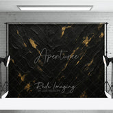 Aperturee - Aperturee Abstract Black and Gold Textured Photography Backdrop Artistic Dark Luxury Background for Professional Studio Shoots