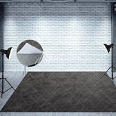 Aperturee - Aperturee Abstract Black Grey Pattern Fabric Floor Backdrop