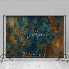 Aperturee - Aperturee Abstract Blue and Brown Grunge Photography Backdrop Artistic Texture for Professional Portrait Sessions