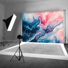 Aperturee - Aperturee Abstract Blue and Pink Fluid Art Marble Texture Backdrop Creative Studio Portrait Photography Background
