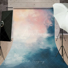 Aperturee - Aperturee Abstract Blue and Pink Oil Painting Sweep Backdrop Artistic Portrait Photography Background