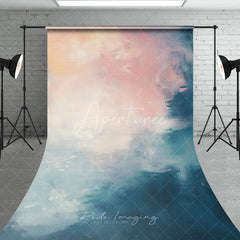 Aperturee - Aperturee Abstract Blue and Pink Oil Painting Sweep Backdrop Artistic Portrait Photography Background