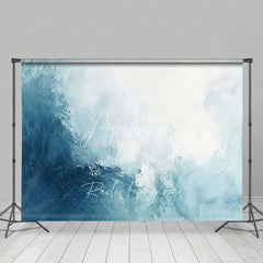Aperturee - Aperturee Abstract Blue and White Ocean Wave Texture Backdrop Artistic Brush Stroke Portrait Photography Background