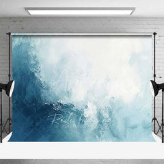 Aperturee - Aperturee Abstract Blue and White Ocean Wave Texture Backdrop Artistic Brush Stroke Portrait Photography Background