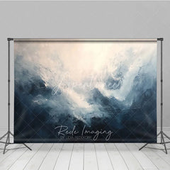 Aperturee - Aperturee Abstract Blue and White Textured Photography Backdrop Dramatic Artistic Gradient Studio Photo Prop for Creative Shoots