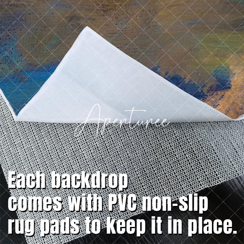 Aperturee - Aperturee Abstract Blue Brown Mixed Texture Fabric Floor Mat