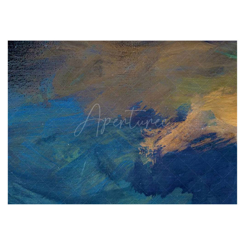 Aperturee - Aperturee Abstract Blue Brown Mixed Texture Rubber Floor Mat