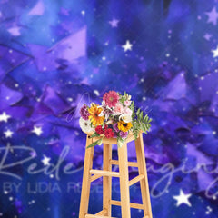 Aperturee - Aperturee Abstract Blue Purple Stars Fine Art Photo Backdrop