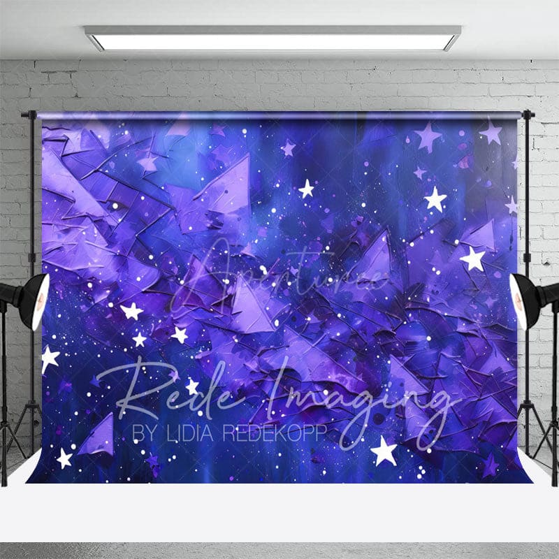 Aperturee - Aperturee Abstract Blue Purple Stars Fine Art Photo Backdrop