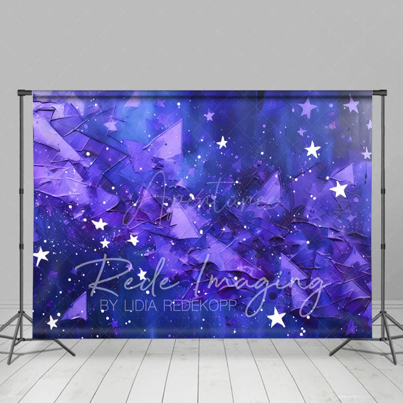 Aperturee - Aperturee Abstract Blue Purple Stars Fine Art Photo Backdrop