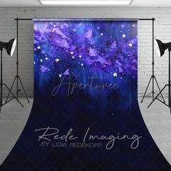 Aperturee - Aperturee Abstract Blue Purple Stars Fine Art Sweep Backdrop