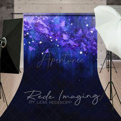 Aperturee - Aperturee Abstract Blue Purple Stars Fine Art Sweep Backdrop