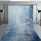 Aperturee - Aperturee Abstract Blue Textured Sweep Backdrop Distressed Gradient Photography Studio Prop for Professional Portraits