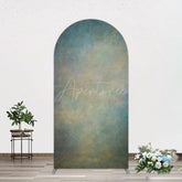 Aperturee - Aperturee Abstract Blue Yellow Mixed Pattern Arch Backdrop