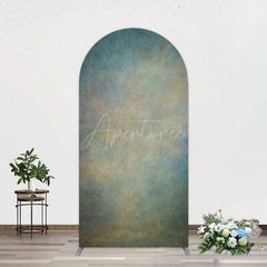 Aperturee - Aperturee Abstract Blue Yellow Mixed Pattern Arch Backdrop