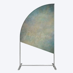 Aperturee - Aperturee Abstract Blue Yellow Mixed Pattern Half Moon Arch Backdrop