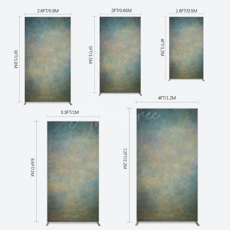 Aperturee - Aperturee Abstract Blue Yellow Mixed Pattern Rectangle Backdrop