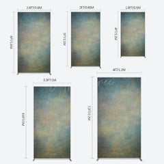 Aperturee - Aperturee Abstract Blue Yellow Mixed Pattern Rectangle Backdrop