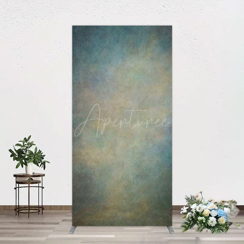 Aperturee - Aperturee Abstract Blue Yellow Mixed Pattern Rectangle Backdrop