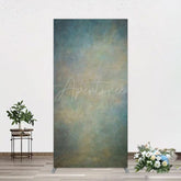 Aperturee - Aperturee Abstract Blue Yellow Mixed Pattern Rectangle Backdrop