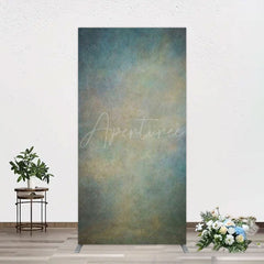 Aperturee - Aperturee Abstract Blue Yellow Mixed Pattern Rectangle Backdrop