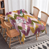 Aperturee - Aperturee Abstract Chevron Brush Stroke Rectangle Tablecloth Modern Boho Party Decor for Dining and Events
