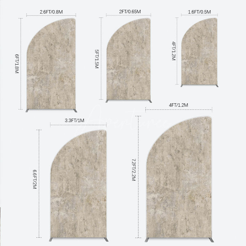 Aperturee - Aperturee Abstract Concrete Texture Half Moon Arch Backdrop Gray Cement Wall Photography Minimalist Fine Art Studio Photo Prop