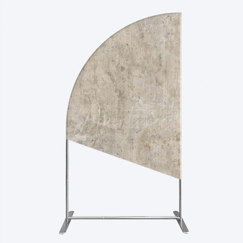 Aperturee - Aperturee Abstract Concrete Texture Half Moon Arch Backdrop Gray Cement Wall Photography Minimalist Fine Art Studio Photo Prop