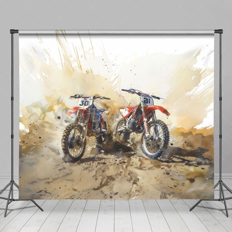 Aperturee - Aperturee Abstract Dirt Sand Motorcycle Sports Photo Backdrop
